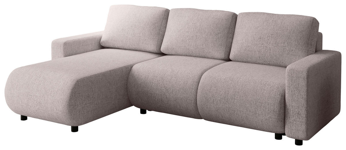 ECKSOFA Beige Webstoff  - Beige/Schwarz, MODERN, Kunststoff/Textil (150/240cm) - Xora