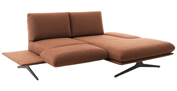 ECKSOFA Braun Flachgewebe  - Schwarz/Braun, Design, Textil/Metall (234/155cm) - Dieter Knoll