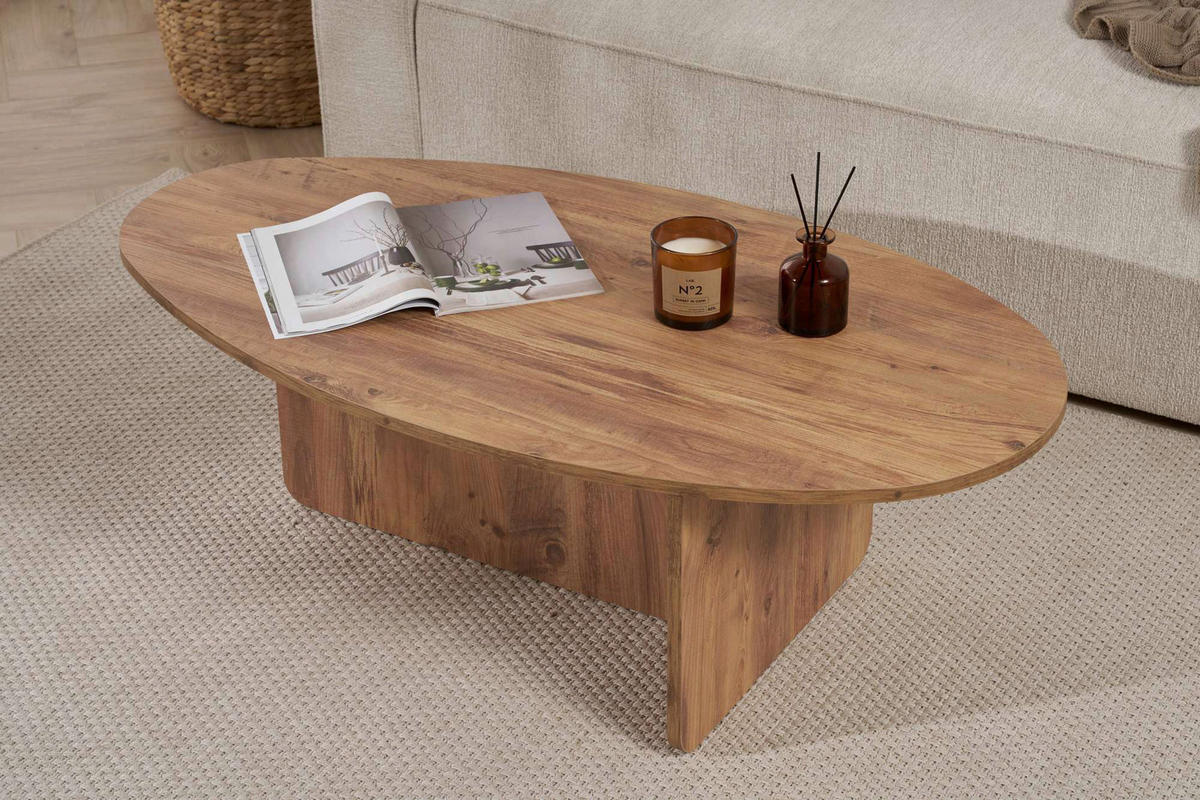 COUCHTISCH 120/40/65 cm Freiform Pinienfarben  - Pinienfarben, Design, Holzwerkstoff (120/40/65cm) - MID.YOU