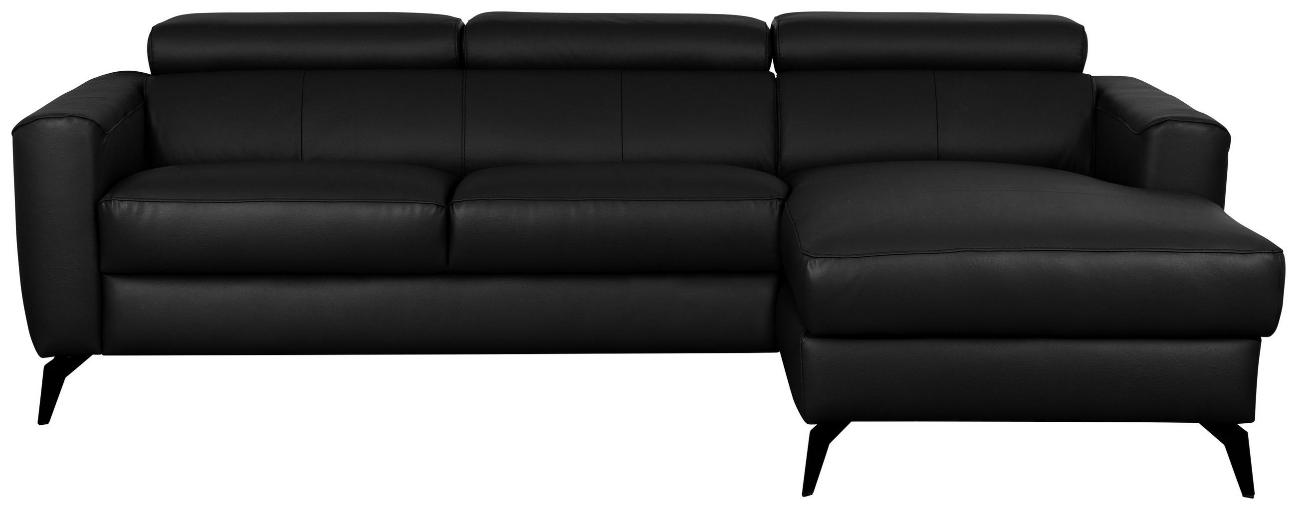 CANAPEA MODULARĂ textil, piele negru  - negru, metal/textil (235/73-97/179cm) - Celina
