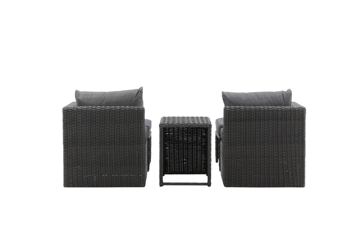 GARTENSET Stahl  - Schwarz/Grau, KONVENTIONELL, Kunststoff/Metall - Gardenson