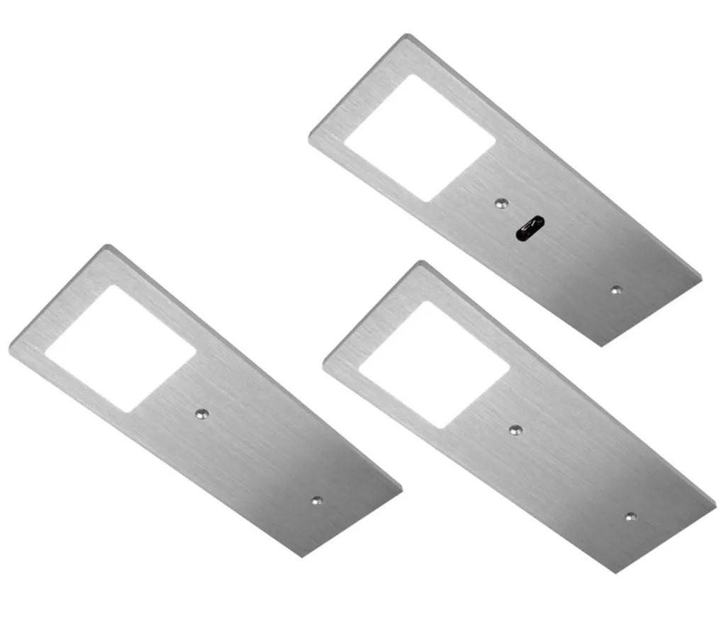 UNTERBAULEUCHTEN-SET - Edelstahlfarben/Alufarben, Basics, Kunststoff/Metall (19/7/0,4cm) - HKT