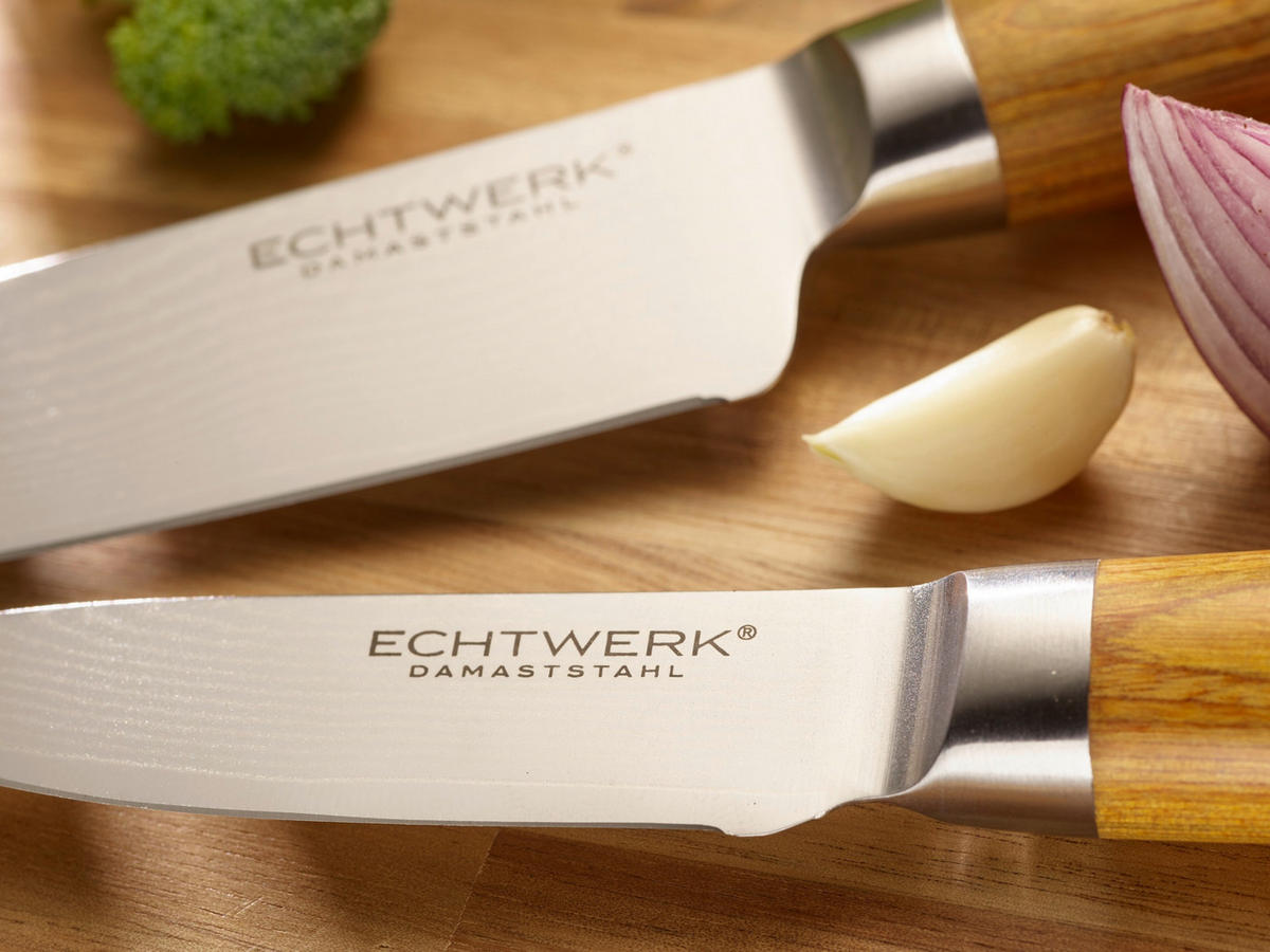MESSERSET 2-teilig  - Silberfarben/Braun, MODERN, Holz/Metall - Echtwerk