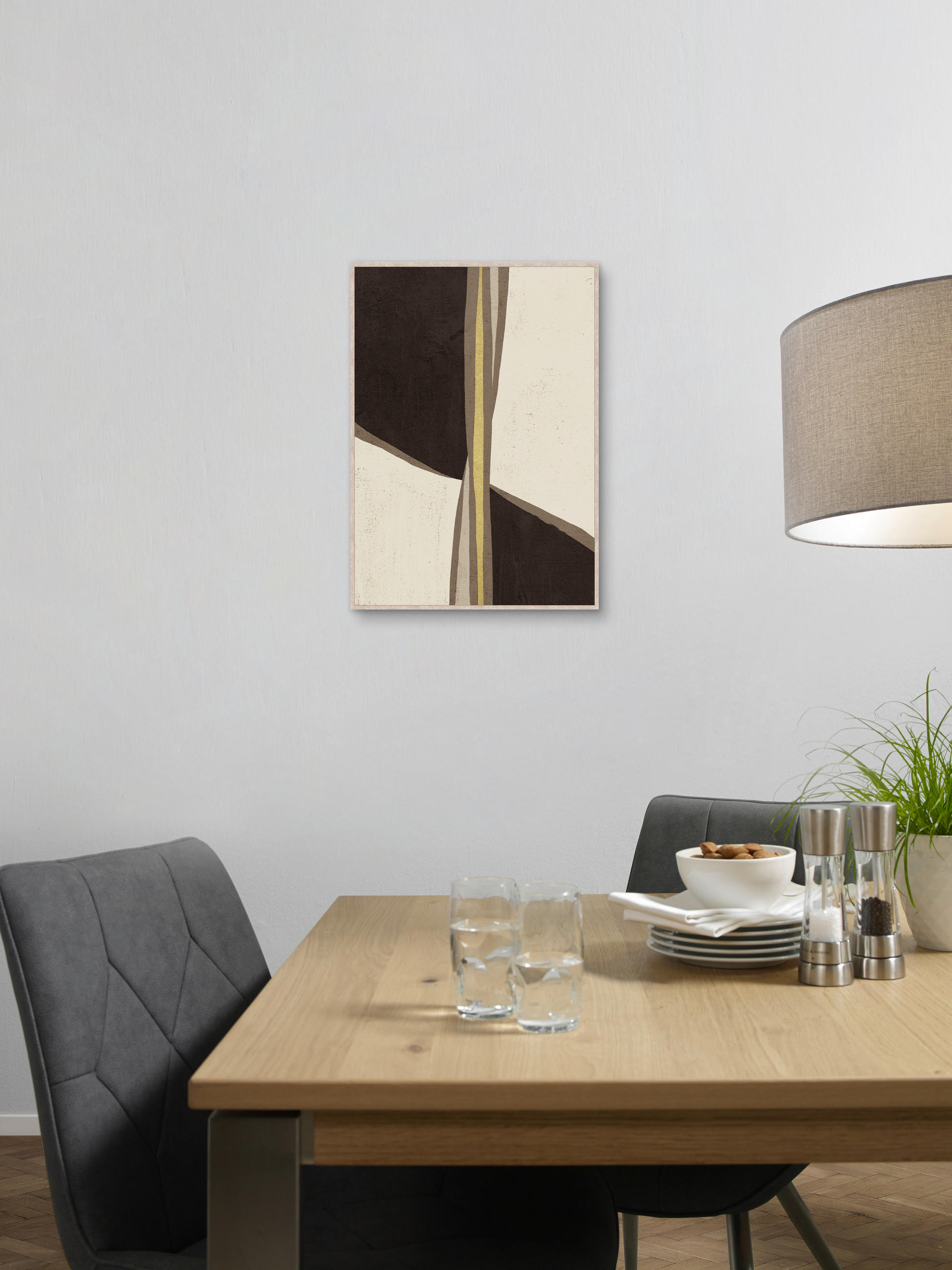 BILD Abstraktes  - Beige/Schwarz, Trend, Holzwerkstoff/Kunststoff (50/70cm) - Monee