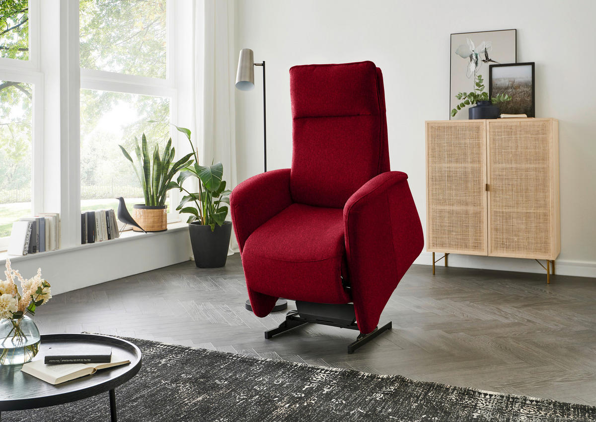 FERNSEHSESSEL in Chenille Rot  - Rot, Konventionell, Textil (79/114/87-176cm) - Valdera