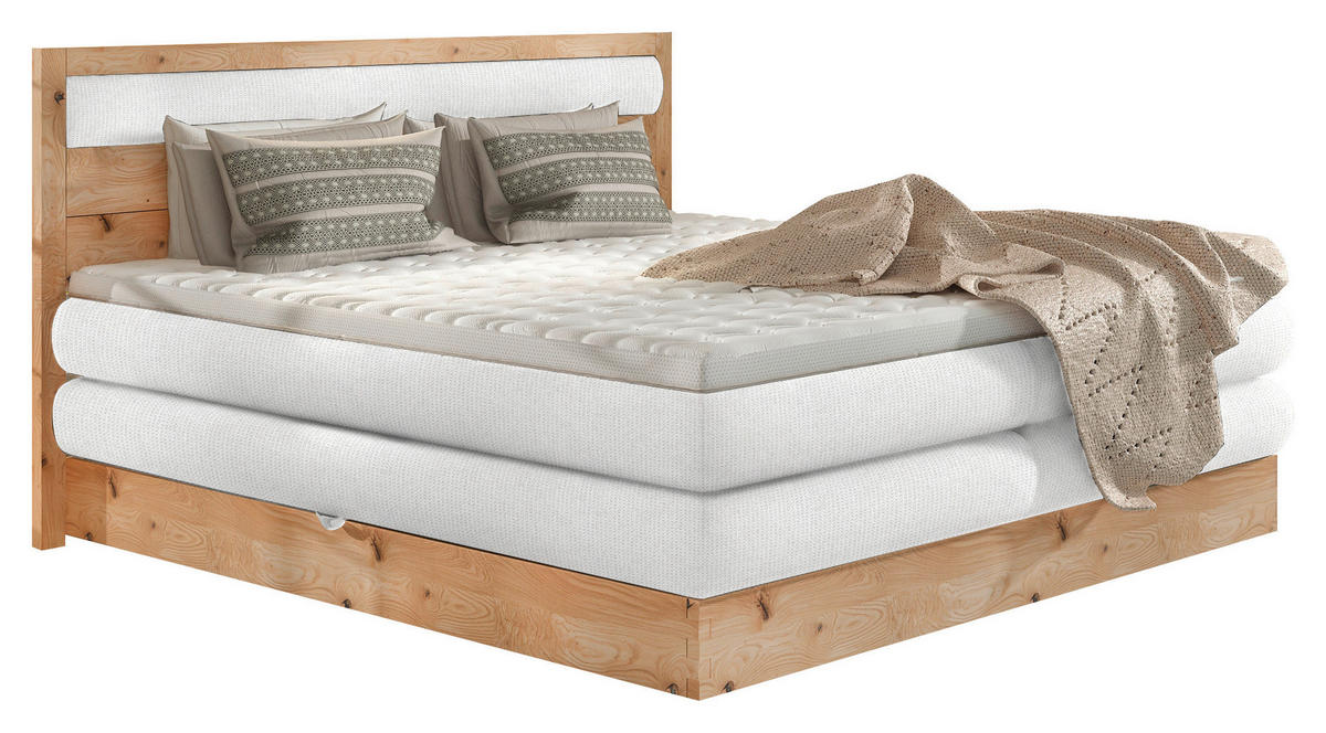 BOXSPRINGBETT 180/200 cm  in Eichefarben, Grauweiss  - Eichefarben/Schwarz, Konventionell, Holz/Holzwerkstoff (180/200cm) - Valnatura