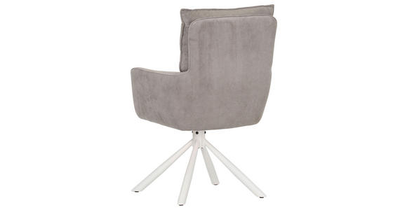ARMLEHNSTUHL  Stoffauswahl, Sitzfläche 360° drehbar, automatische Rückholfunktion Cord  - Taupe/Creme, Design, Textil/Metall (60/95/62cm) - Novel