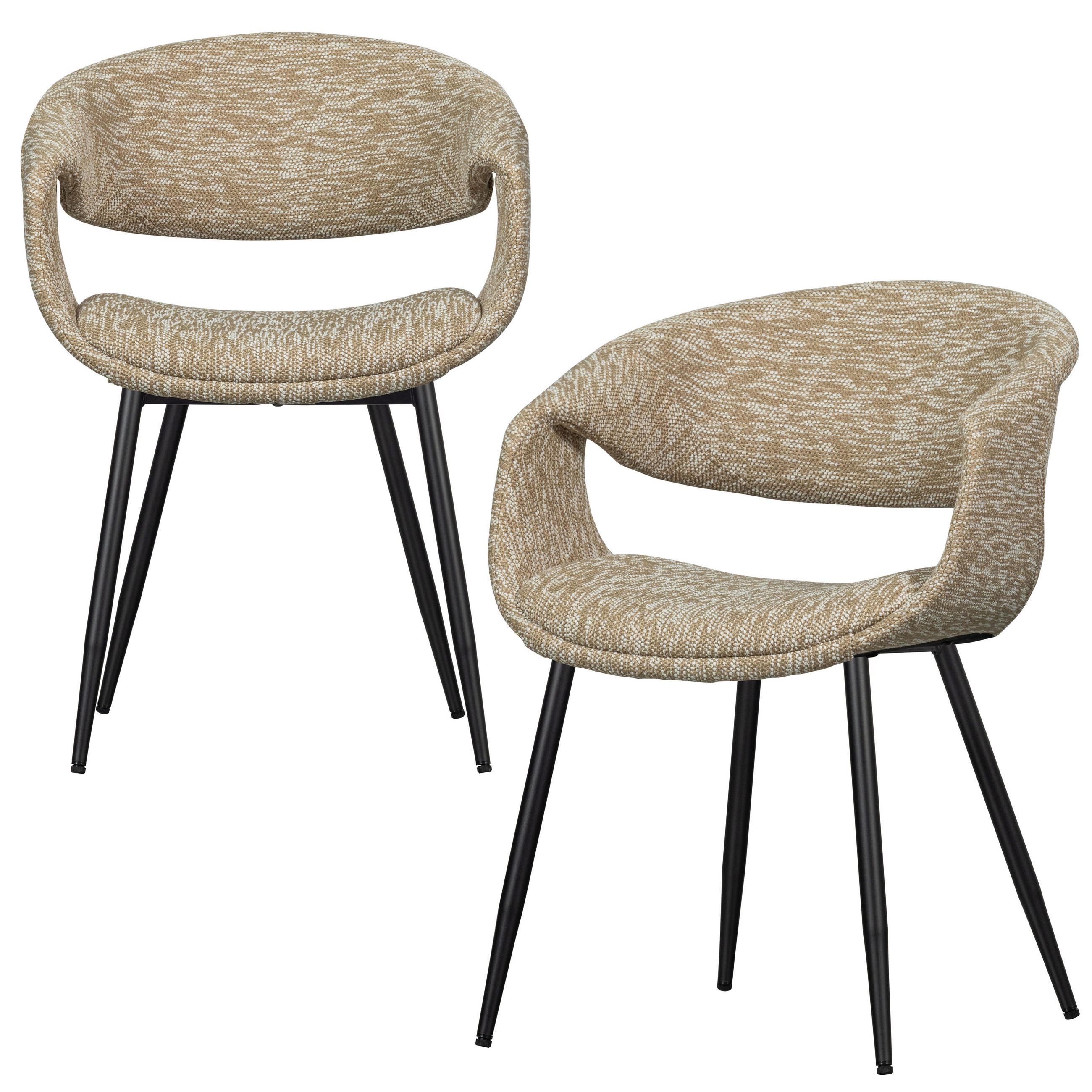 Livetastic Armlehnstuhl-Set Yossi Schwarz, Sand 57x78x57 cm