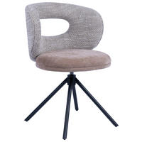 STOL järn vävt tyg  - gråbrun/brun, Design, metall/textil (58/80/60cm) - Novel