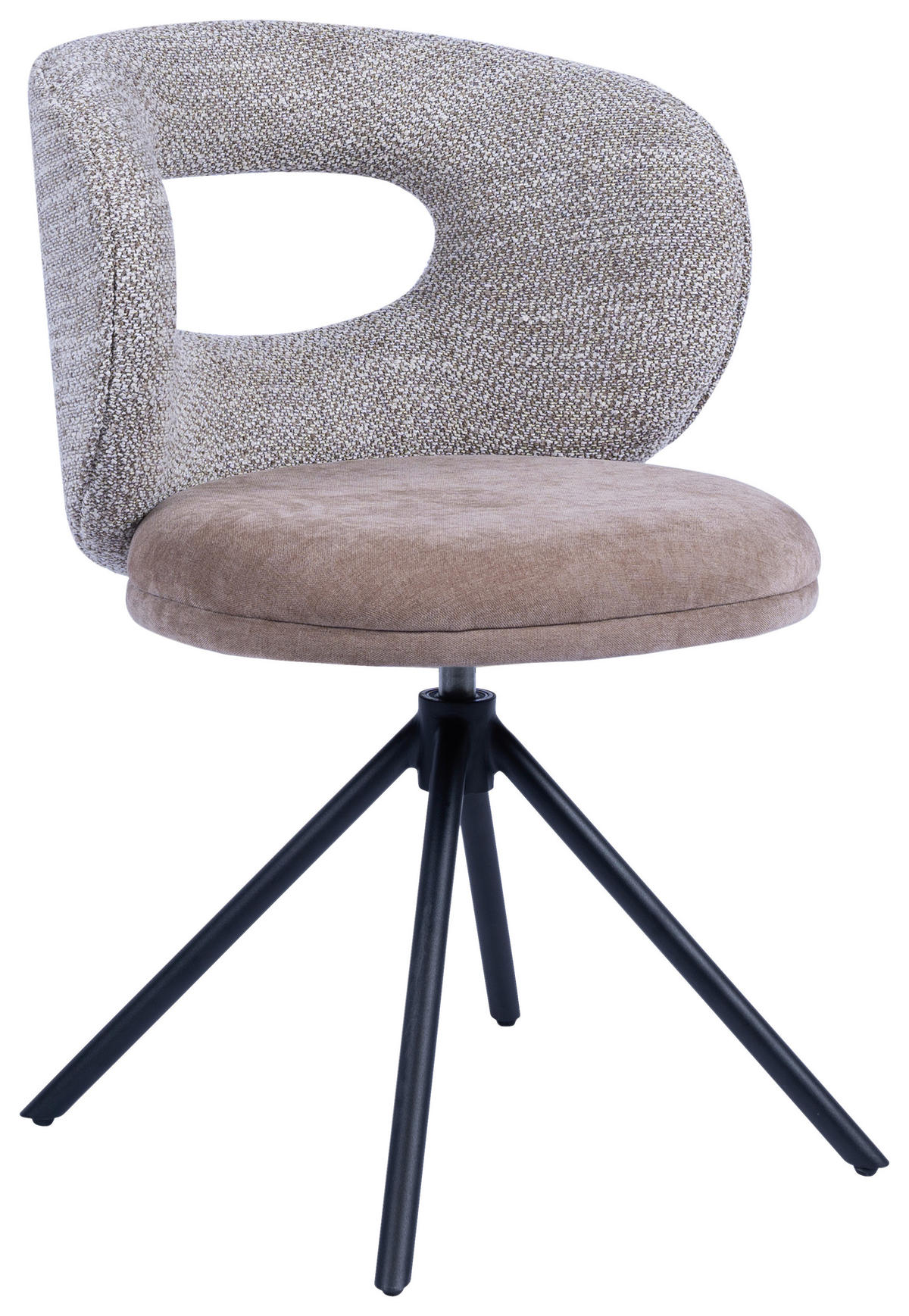 STOL järn vävt tyg  - gråbrun/brun, Design, metall/textil (58/80/60cm) - Novel