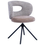 STUHL  in Eisen Webstoff Metall, Textil  - Graubraun/Schwarz, Design, Textil/Metall (58/80/60cm) - Novel