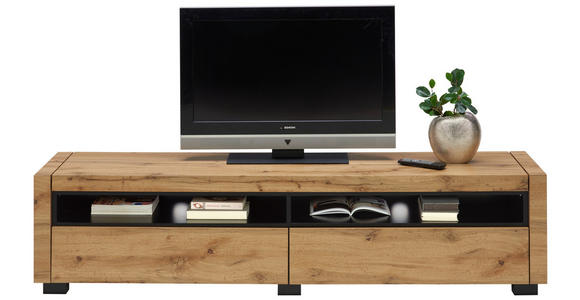 LOWBOARD  in 180/46/40 cm  - Eichefarben/Schwarz, Design, Holzwerkstoff (180/46/40cm) - Xora