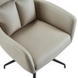 ARMLEHNSTUHL  in Eisen Mikrofaser  - Taupe/Schwarz, Design, Textil/Metall (62/89,5/65cm) - Novel