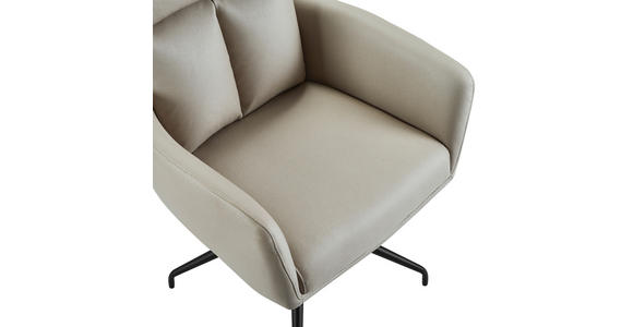 ARMLEHNSTUHL in Eisen Mikrofaser - Taupe/Schwarz, Design, Textil/Metall (62/89,5/65cm) - Novel