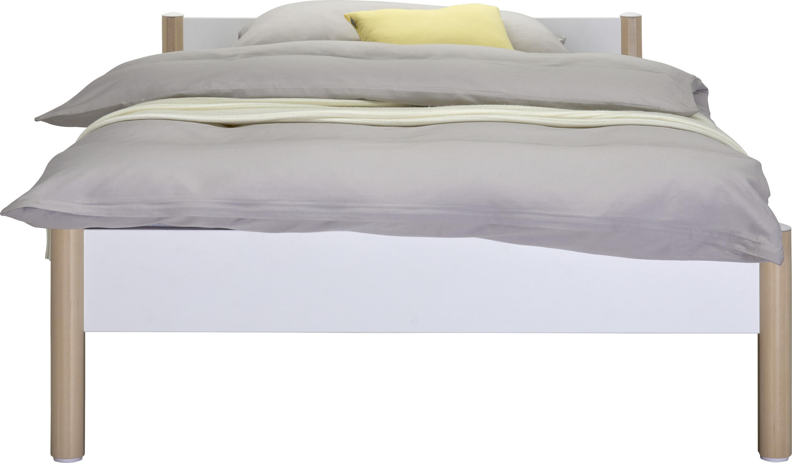 BETT 90/200 cm Weiß, Birkefarben - Birkefarben/Weiß, Design, Holz (90/200cm) - Paidi