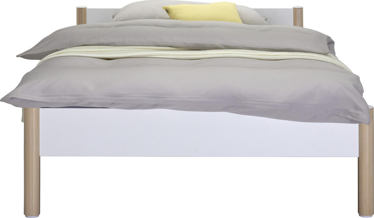BETT 120/200 cm  in Weiss, Birkefarben   - Weiss/Birkefarben, Design, Holz/Holzwerkstoff (120/200cm) - Paidi