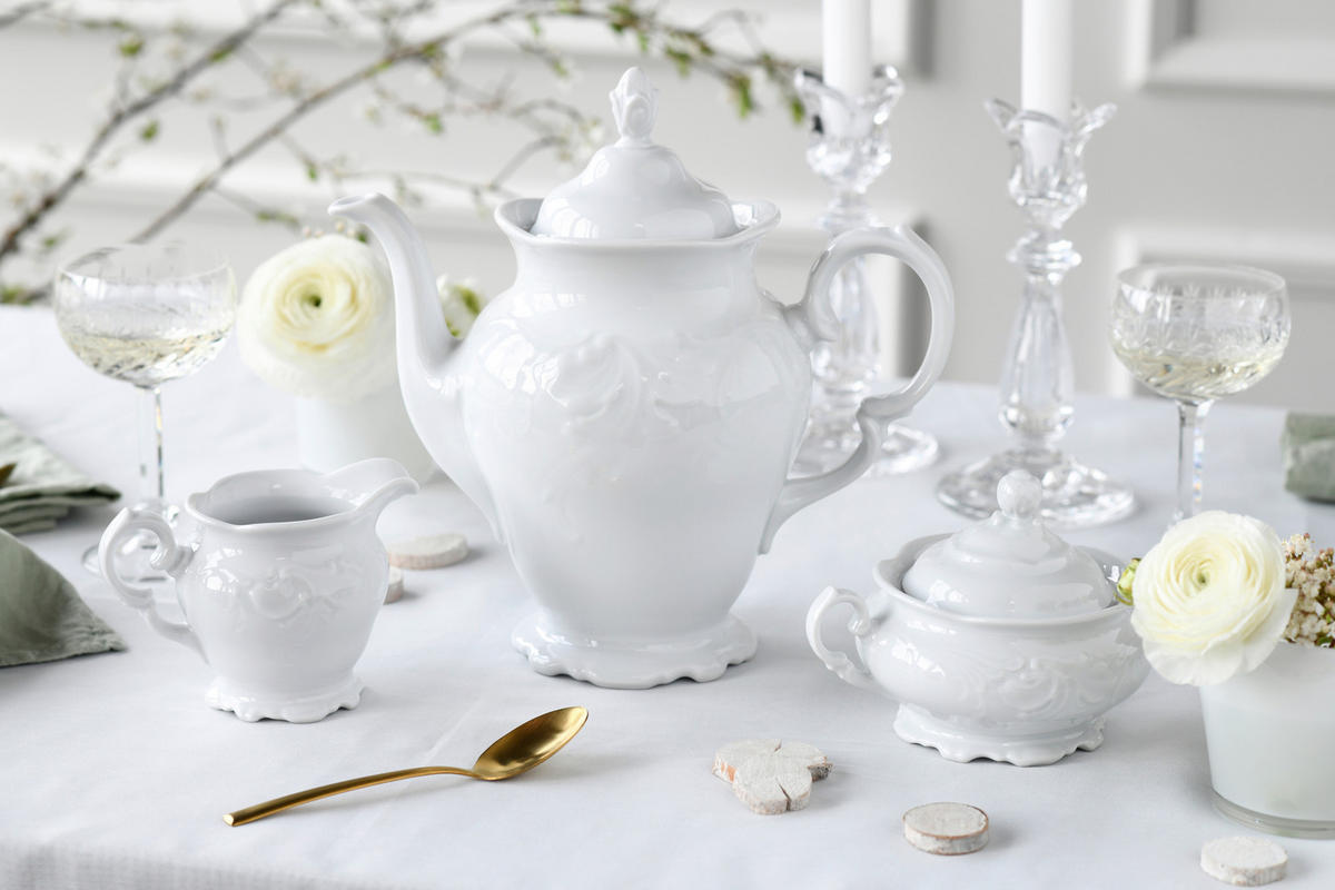KAFFEESERVICE Weiß Frederike 3-teilig  - Weiß, Basics, Keramik - Creatable