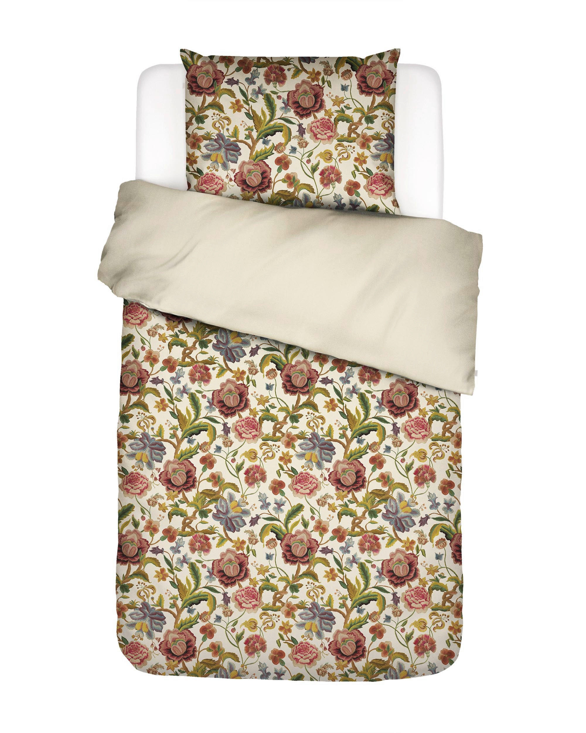 WENDEBETTWÄSCHE 2-teilig ROSELINA Satin 155/220 cm  - Perlmutt, KONVENTIONELL, Textil (155/220cm) - Essenza