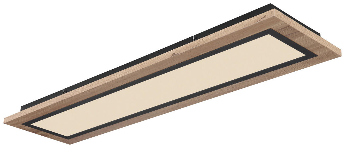 LED-DECKENLEUCHTE 24 W     - Dunkelbraun/Opal, Basics, Kunststoff/Metall (80/20/5,5cm) - Globo