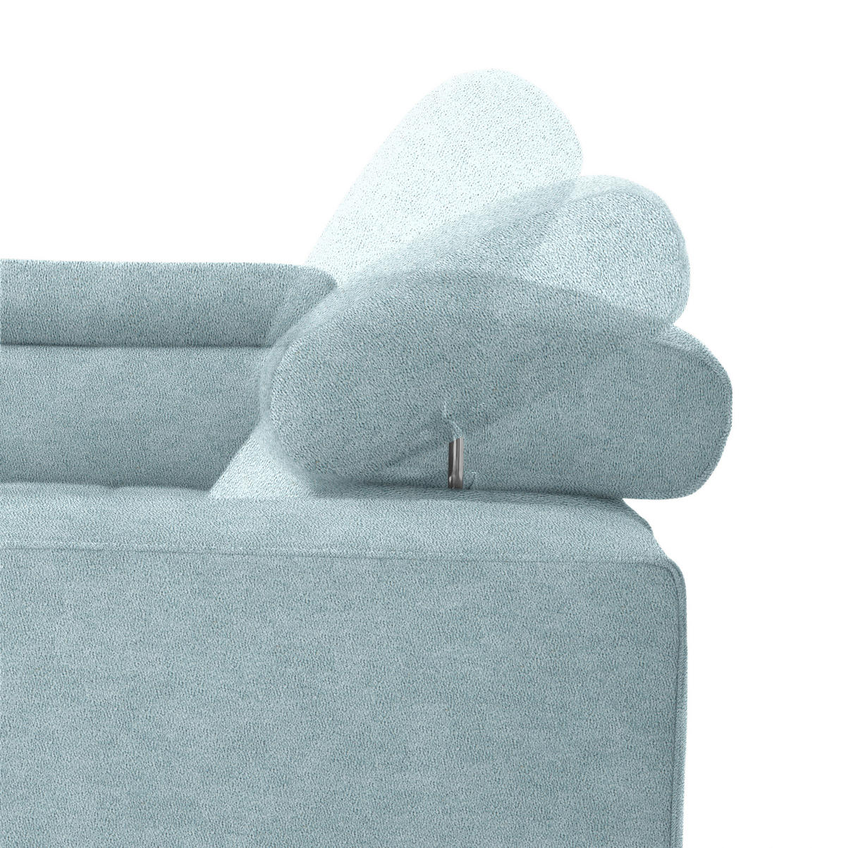 ECKSOFA in Mikrofaser Hellblau  207/301 cm  - Schwarz/Hellblau, Design, Textil/Metall (207/301cm) - Xora