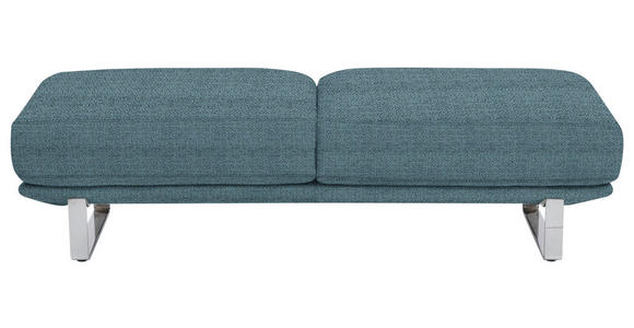 HOCKER Webstoff Blau  - Blau, Design, Textil/Metall (160/44/60cm) - Dieter Knoll