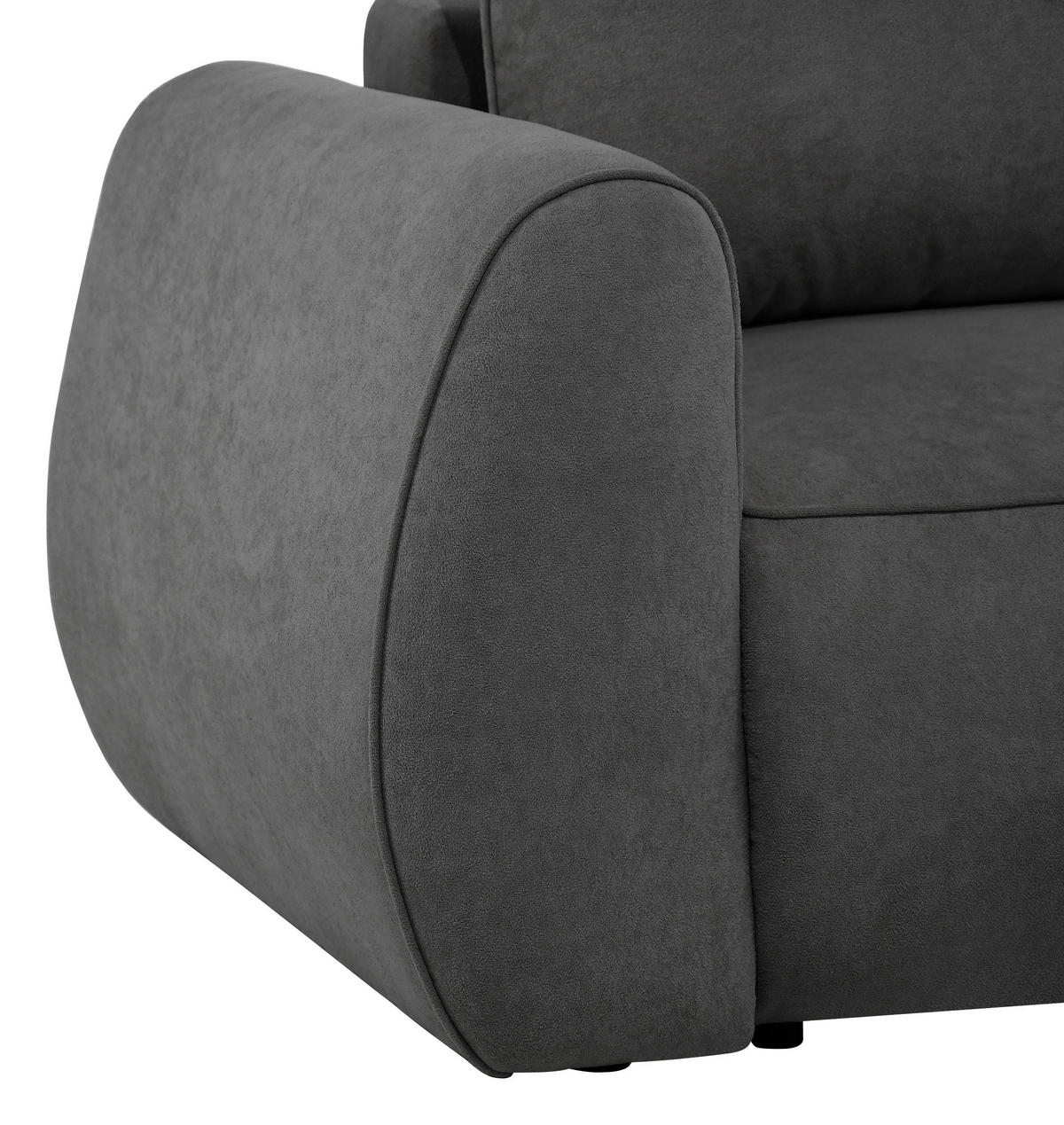 SCHLAFSOFA Jacquard Dunkelgrau  inkl. Rückenkissen, Bettkasten, Schlaffunktion, Rücken echt, Liegefläche im Originalstoff  - Dunkelgrau/Schwarz, KONVENTIONELL, Kunststoff/Textil (257/96/110cm) - Milino