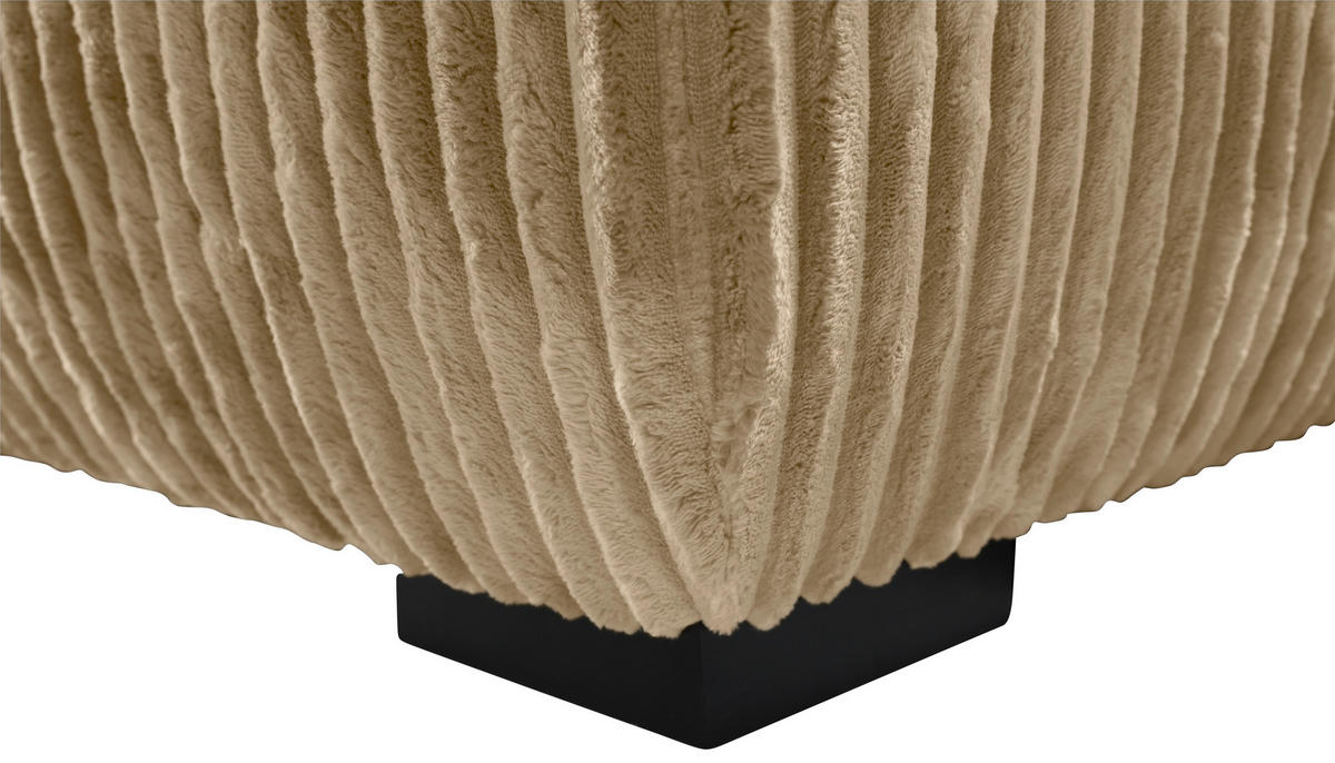ECKSOFA Beige Cord  - Beige/Schwarz, MODERN, Holz/Textil (322/208cm) - Carryhome