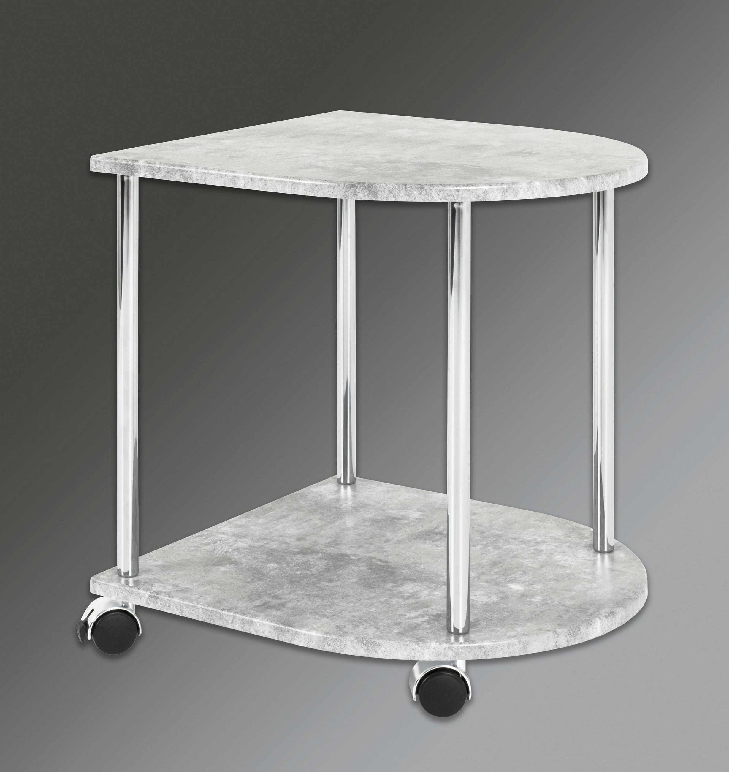 BEISTELLTISCH 42/40/45 cm Grau, Chromfarben oval  - Chromfarben/Grau, Basics, Holzwerkstoff/Kunststoff (42/40/45cm)
