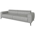 BIGSOFA Webstoff Grau  - Schwarz/Grau, KONVENTIONELL, Textil/Metall (280/80/110cm) - Carryhome
