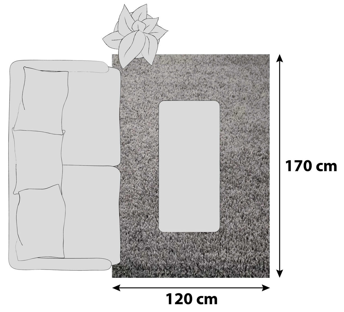 HOCHFLORTEPPICH 120/170 cm Prime Anthrazit  - Anthrazit, MODERN, Textil (120/170cm)