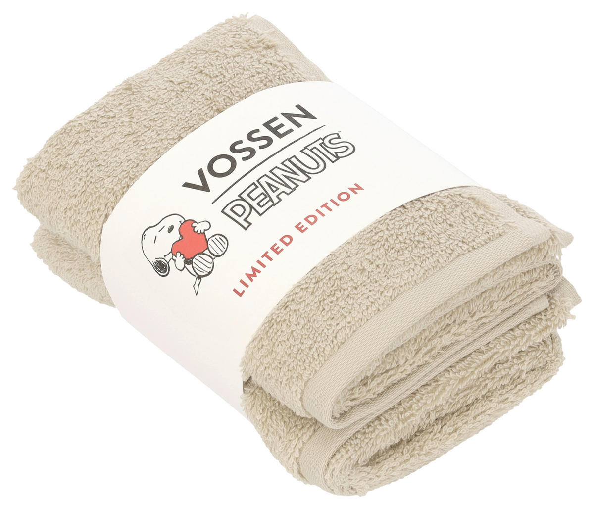 GÄSTETUCHSET Sleepy Snoopy Beige 2-teilig 30/50 cm  - Beige, Basics, Textil (30/50cm) - Vossen