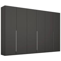 DREHTÜRENSCHRANK 301/223/60 cm,  in Graphitfarben, 6 Tür(en)  - Chromfarben/Graphitfarben, Design, Holzwerkstoff/Metall (301/223/60cm) - home24