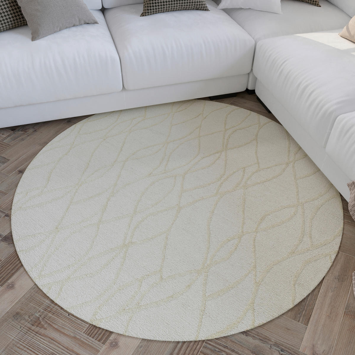 WEBTEPPICH Wohnzimmer 180 cm Hampton Twentythree Creme rechteckig  - Creme, Design, Textil (180cm) - WECON HOME