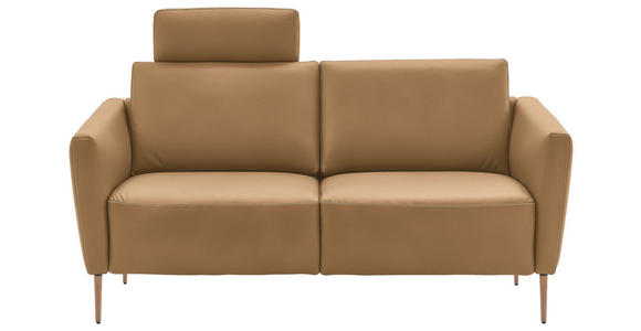 2-SITZER-SOFA  in Echtleder Honig   - Eichefarben/Beige, Natur, Leder/Holz (182/86/87cm) - Valnatura