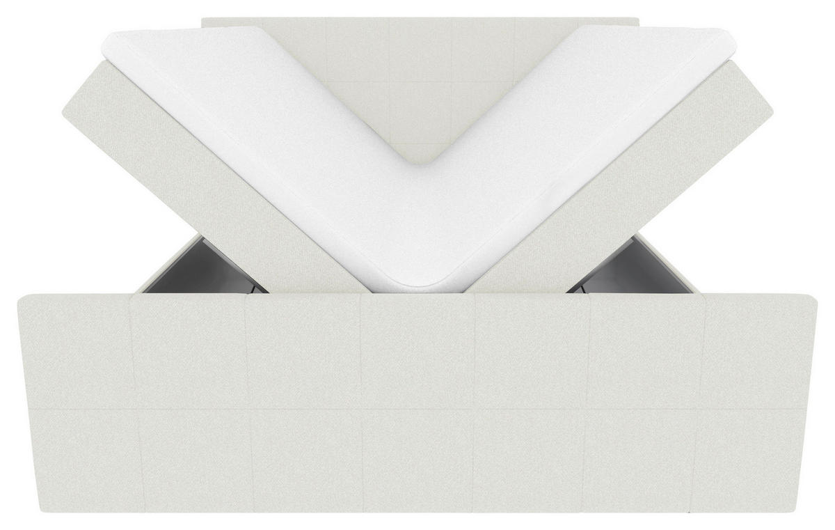 BOXBETT 160/200 cm,  in Creme, Bettkasten, Topper, Matratzen, H3 = fest  - Creme, KONVENTIONELL, Kunststoff/Textil (160/200cm) - Boxxx