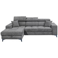 ECKSOFA in Chenille Anthrazit  - Anthrazit/Schwarz, Konventionell, Kunststoff/Textil (172/268cm) - MID.YOU