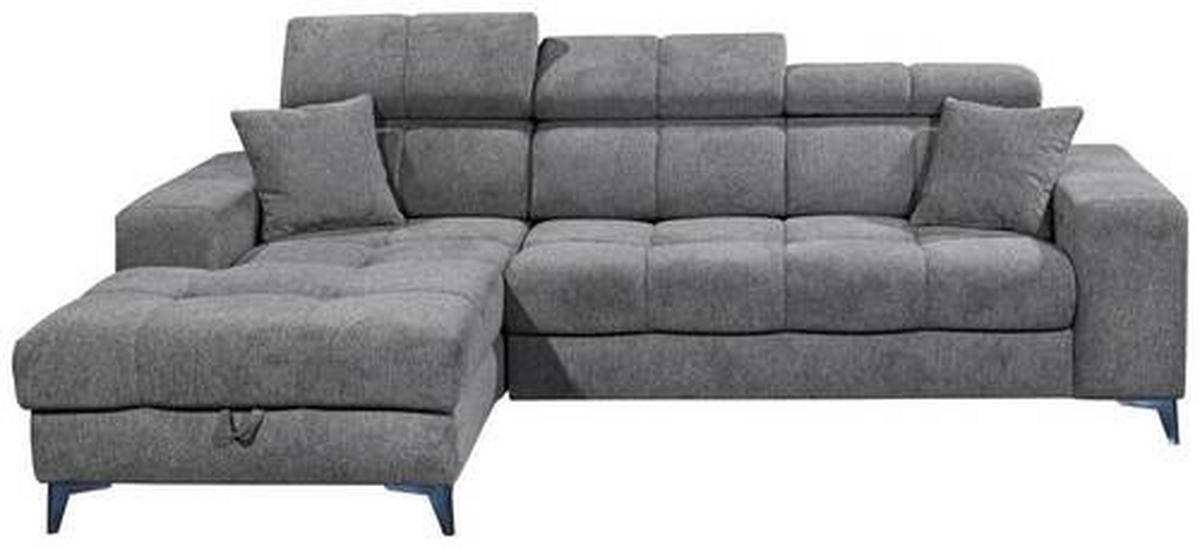 ECKSOFA in Chenille Anthrazit  - Anthrazit/Schwarz, Konventionell, Kunststoff/Textil (172/268cm) - MID.YOU