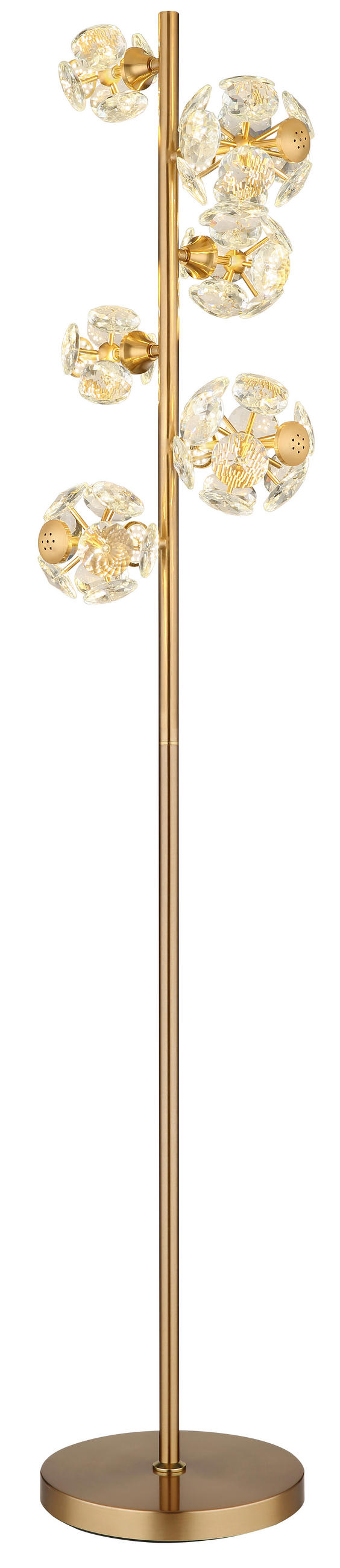 LED SVJETILJKA PODNA VIRINA  - prozirno/zlatne boje, Konvencionalno, staklo/metal (28/36/155cm) - Globo