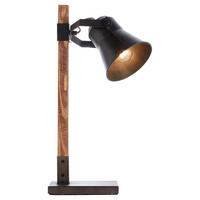 TISCHLEUCHTE - Schwarz, Natur, Holz/Metall (16/55cm) - Brilliant