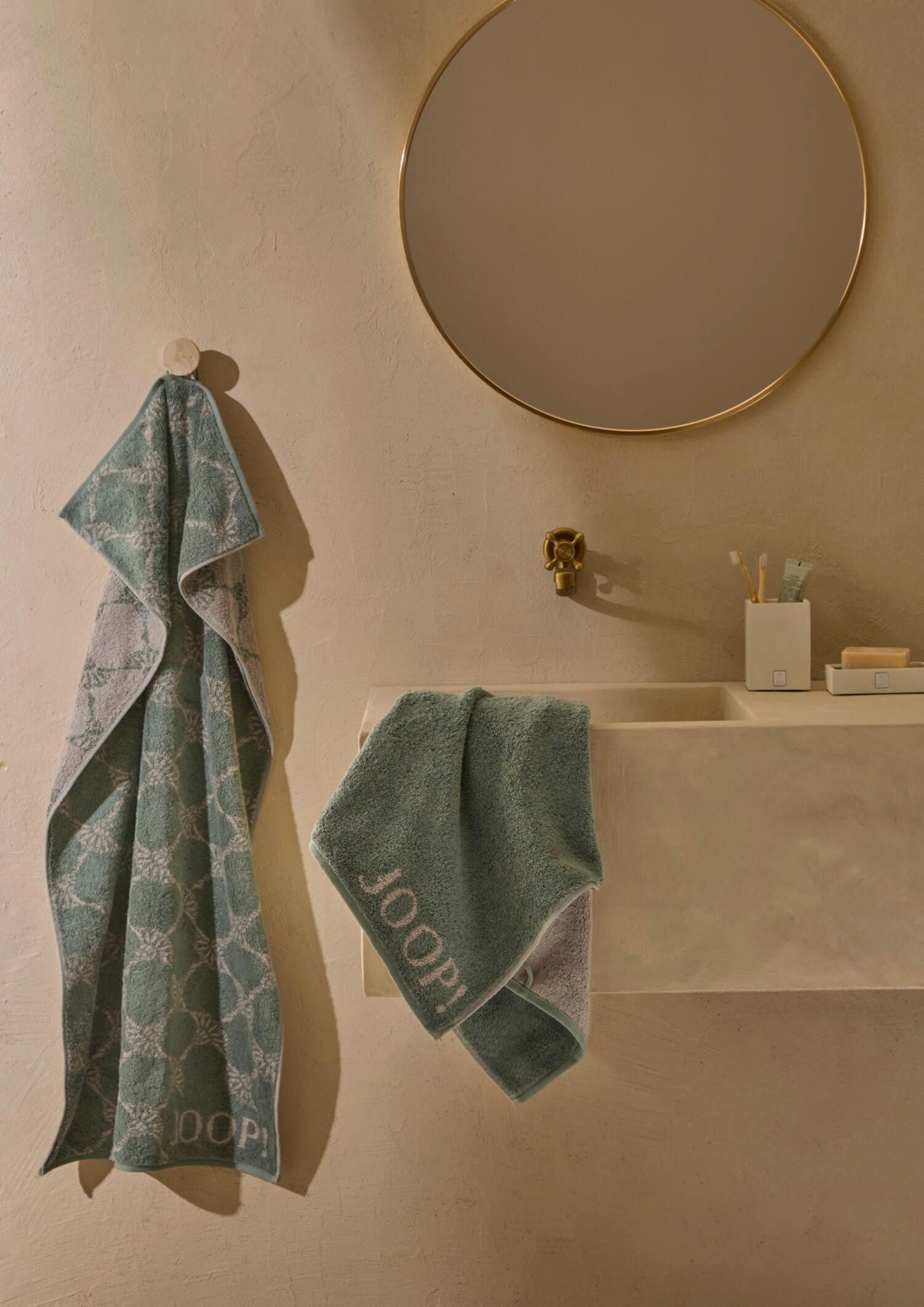 Thumbnail - Joop! Gästetuchset, Grün, Textil, Floral, 30x50 cm, Made in Germany, Oeko-Tex® Standard 100, saugfähig, Aufhängeschlaufe...