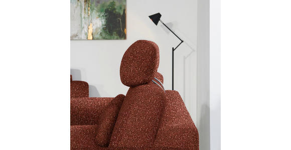 3-SITZER-SOFA in Struktur Rostfarben - Rostfarben/Schwarz, Design, Holz/Textil (196/85-104/95cm) - Novel
