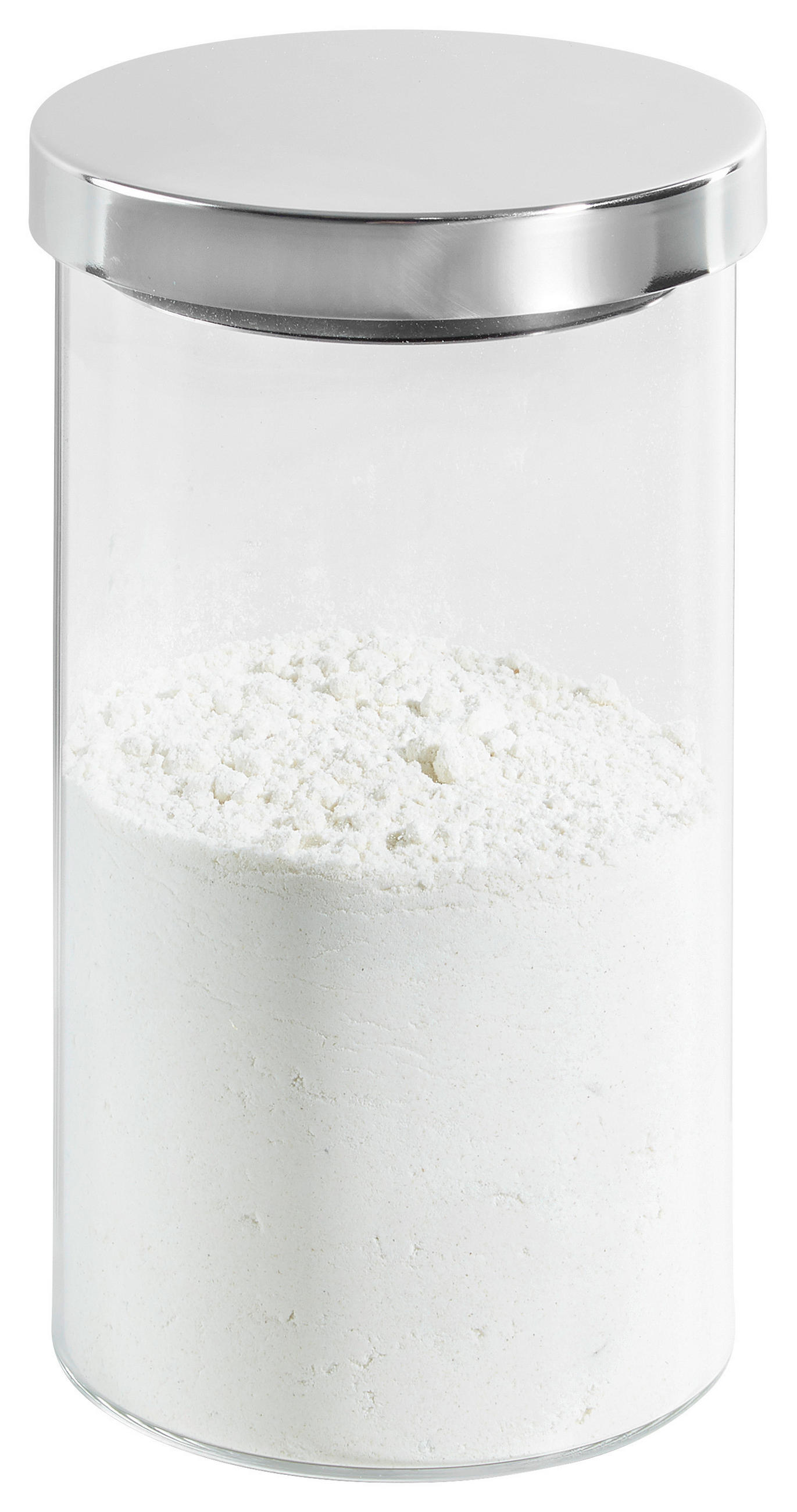 VORRATSDOSE 1,2 l  - Klar/Edelstahlfarben, Basics, Glas/Metall (9,5/18cm) - Homeware Profession.