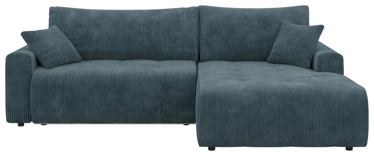 ECKSOFA Petrol Webstoff  - Petrol/Schwarz, KONVENTIONELL, Kunststoff/Textil (270/192cm) - Carryhome