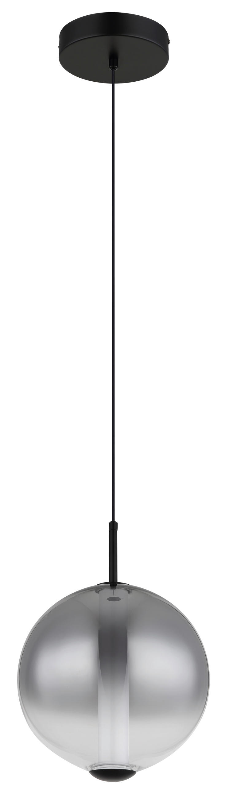 LED-HÄNGELEUCHTE LACY 25/120 cm   - Schwarz/Weiß, KONVENTIONELL, Glas/Kunststoff (25/120cm) - Globo