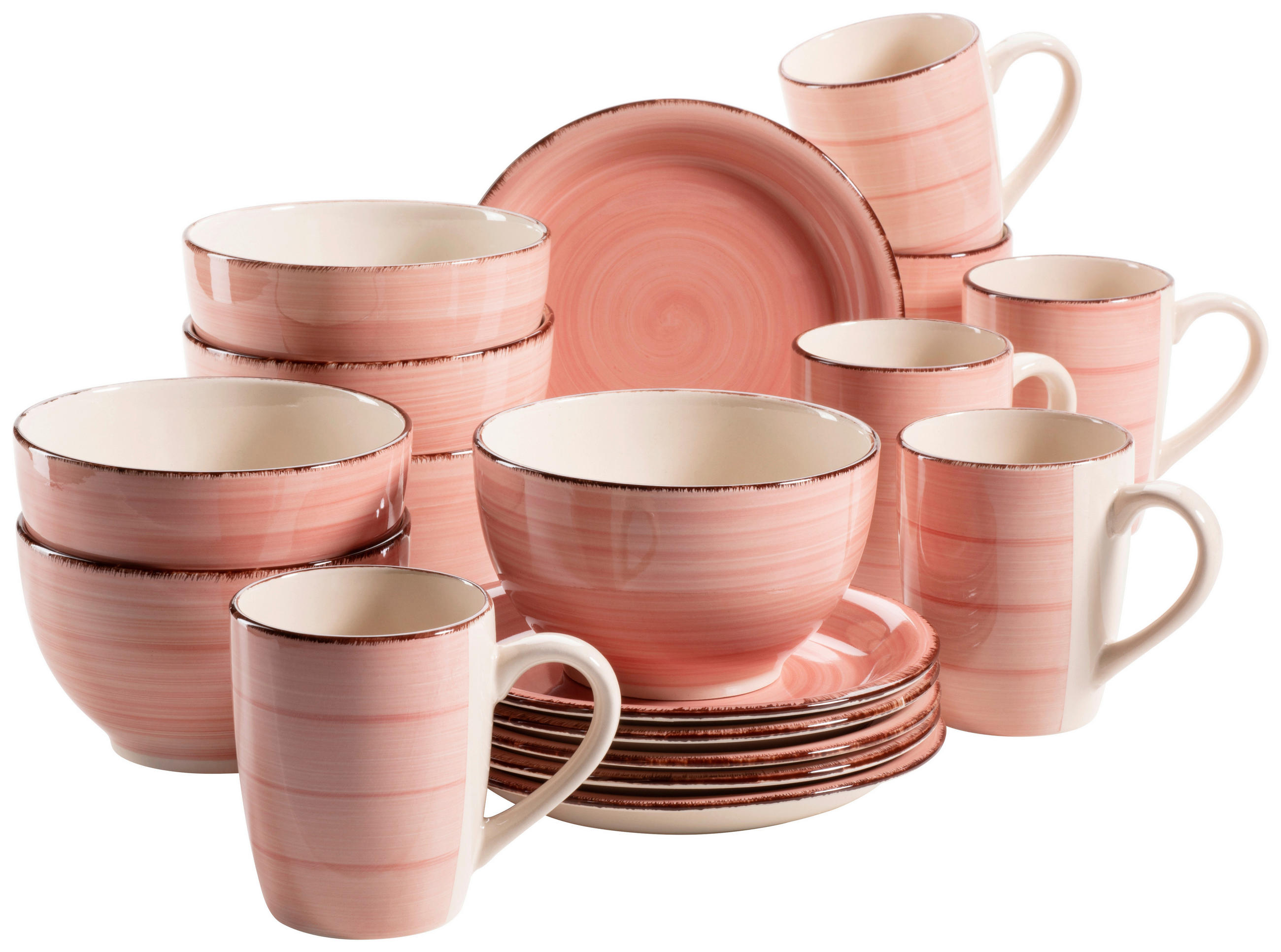 Frühstücksset Koralle Lumaca Für 6 Personen, 18tlg.