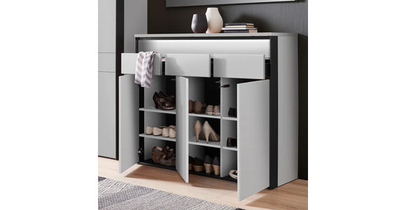 SCHUHSCHRANK  in 130/106/38 cm  - Kaschmir/Schwarz, KONVENTIONELL, Holzwerkstoff (130/106/38cm) - Voleo