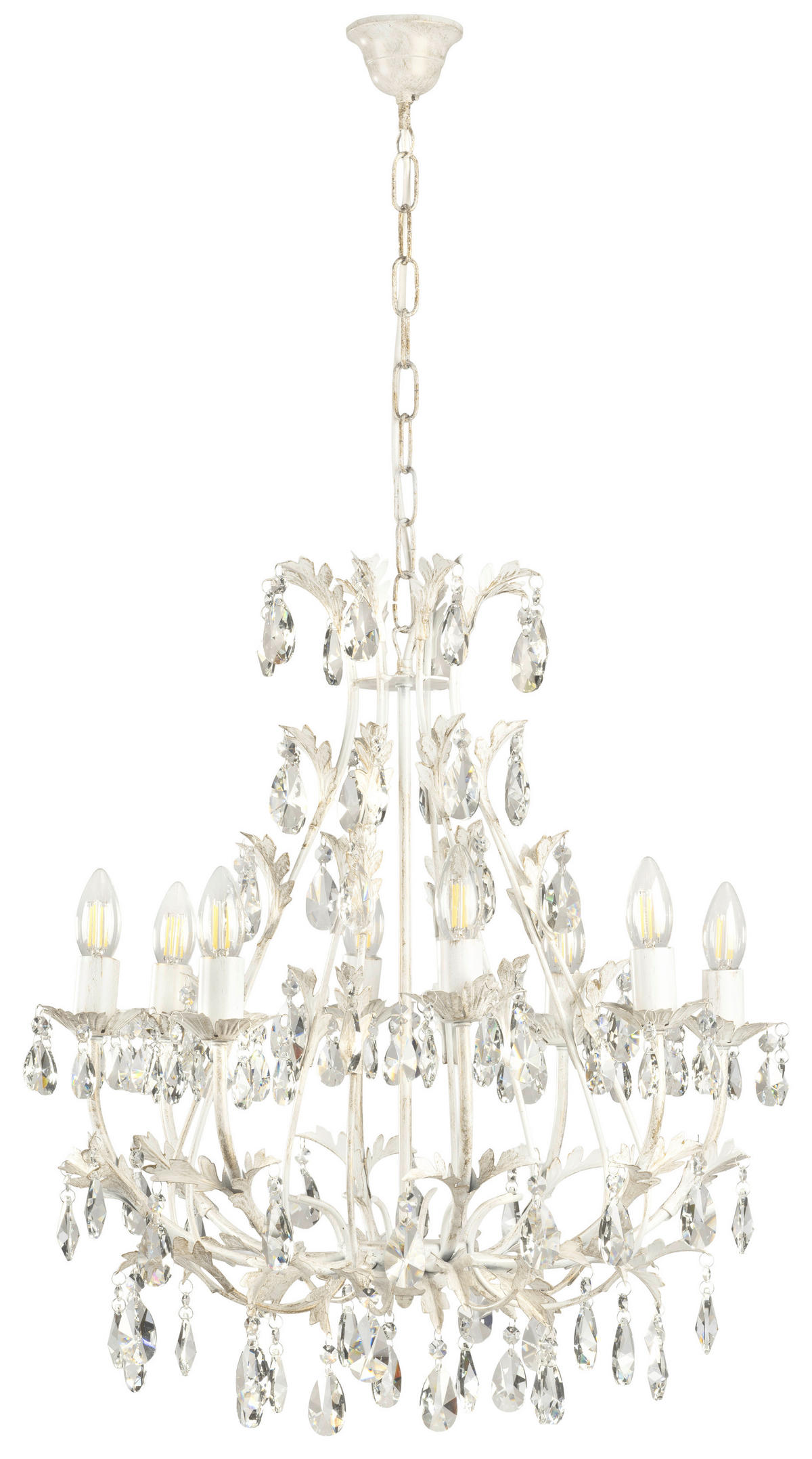KRISTALNA VISEĆA SVJETILJKA    70/70/105 cm    Ivory  - bijela, Konvencionalno, staklo/metal (70/70/105cm)