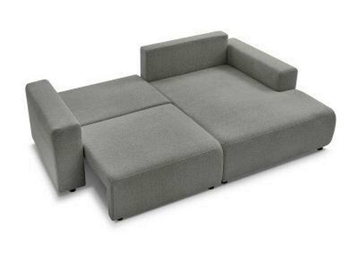 ECKSOFA Ottomane rechts  ATILLA Dunkelgrau Flachgewebe  - Dunkelgrau/Schwarz, MODERN, Kunststoff/Textil (244/149cm)