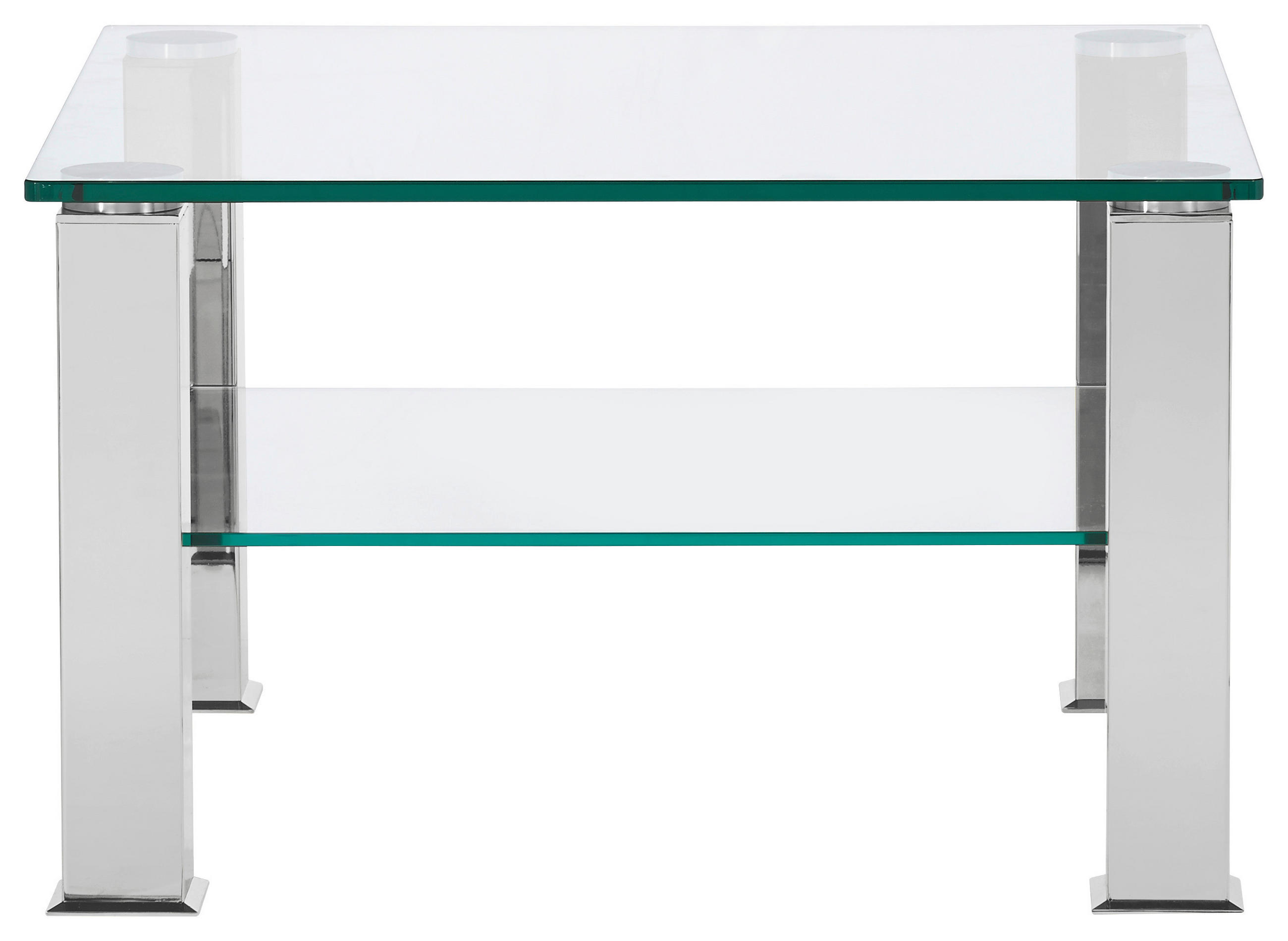 COUCHTISCH in Metall, Glas 75/75/42,5 cm  - Grau, Design, Glas/Kunststoff (75/75/42,5cm)