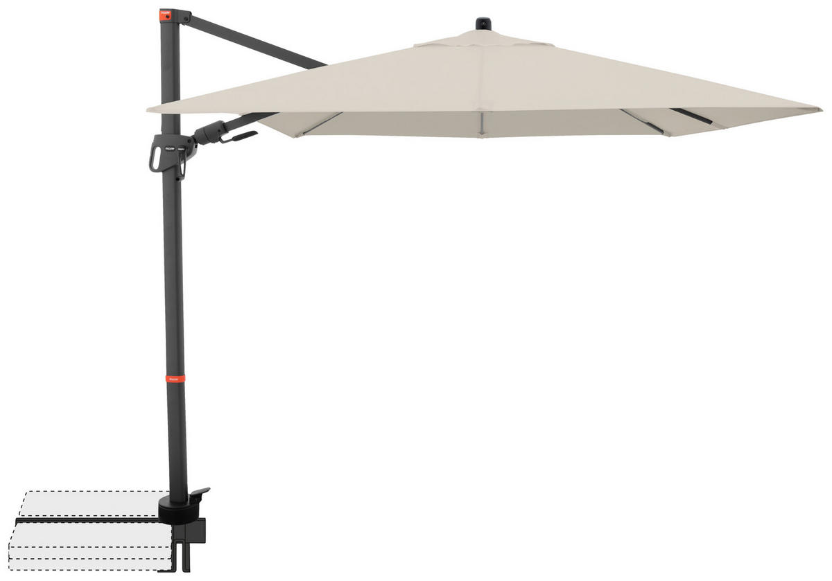 AMPELSCHIRM 210x210 cm  - Anthrazit/Naturfarben, Basics, Textil/Metall (210/210cm) - Doppler